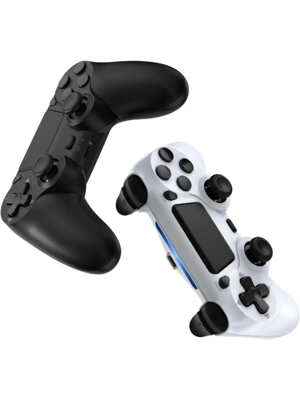 2 Pack Wireless Controllers for PS4/Pro/Slim - Black & White, Gaming Accessories
